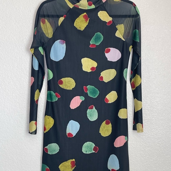 Rachel Antonoff Blue Sheath Long Sleeve Mock Neck Dress - Picture 8 of 16